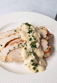 KALKOENFILET MET CHAMPIGNONSAUS